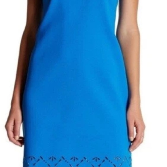 J. Crew Blue Buttoned Embellished Sheath Dress - Picture 1 of 9